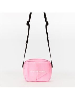 Alexander Wang pink crossbody camera pouch with black strap